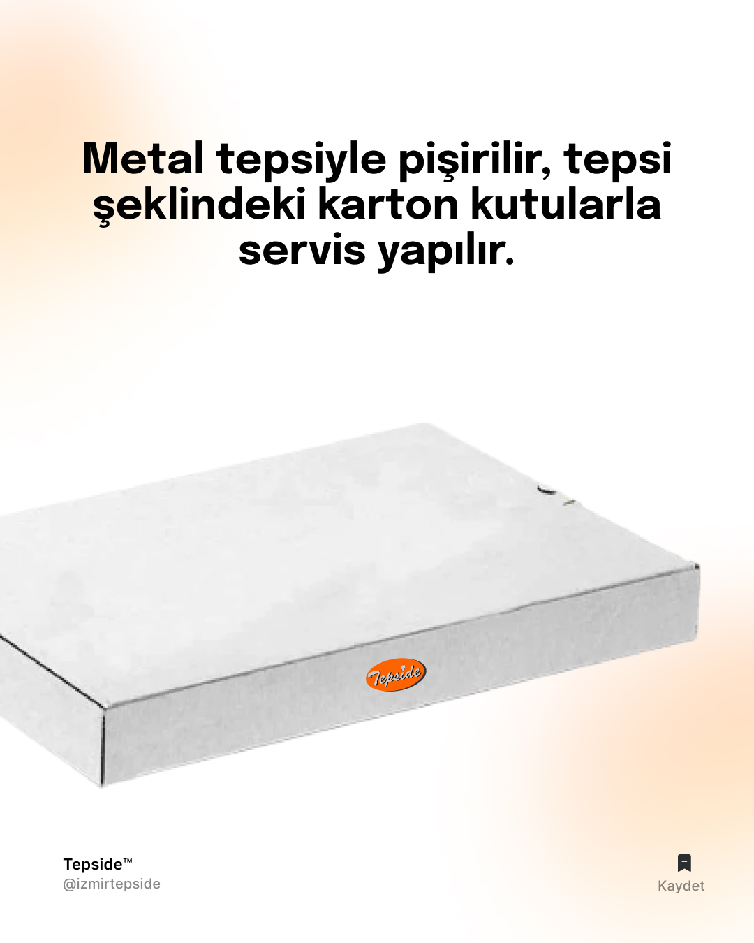 Tepsi şeklindeki karton servis kutusu